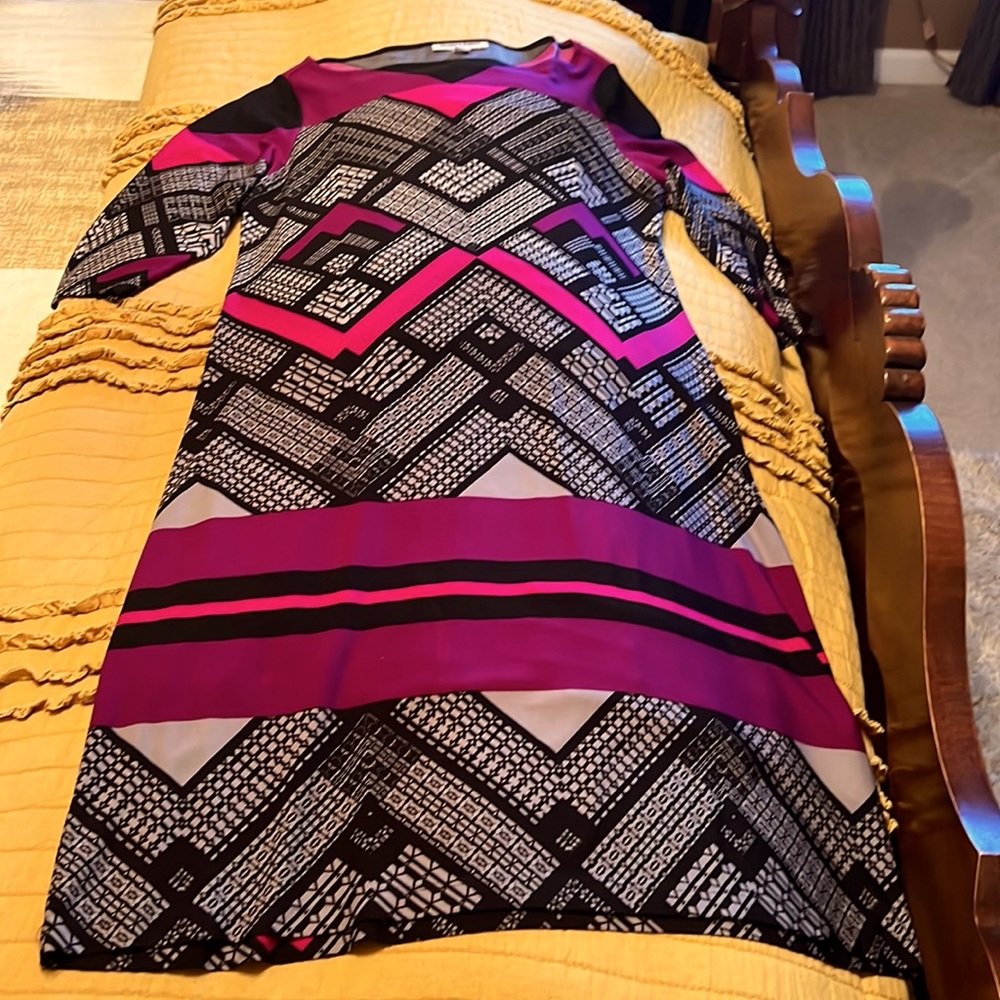 Women’s three-quarter length sleeve multi colored dress